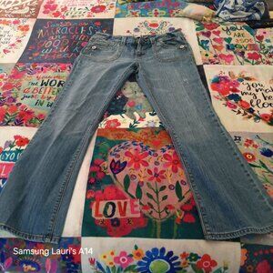 Aeropostale  jeans low waist silver button pockets boot cut size 13-14